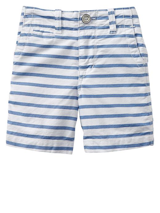 1 of 8 showing, with the color blue of product Oxford stripe flat front shorts