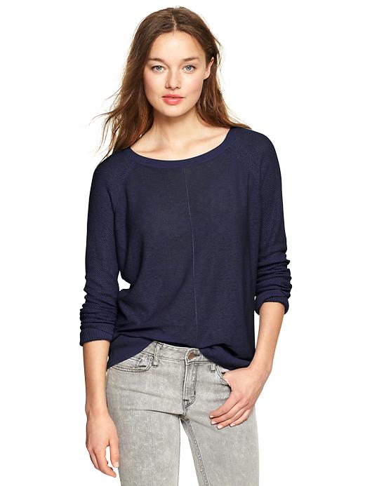 1 of 8 showing, with the color dark night of product Contrast-sleeve sweater
