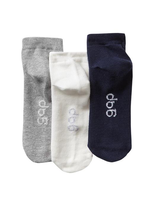 2 of 8 showing, with the color lt heather grey of product Solid ankle socks (3-pack)