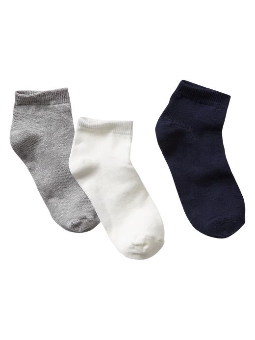 1 of 8 showing, with the color lt heather grey of product Solid ankle socks (3-pack)