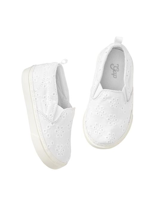 1 of 8 showing, with the color white of product Printed slip-on sneakers