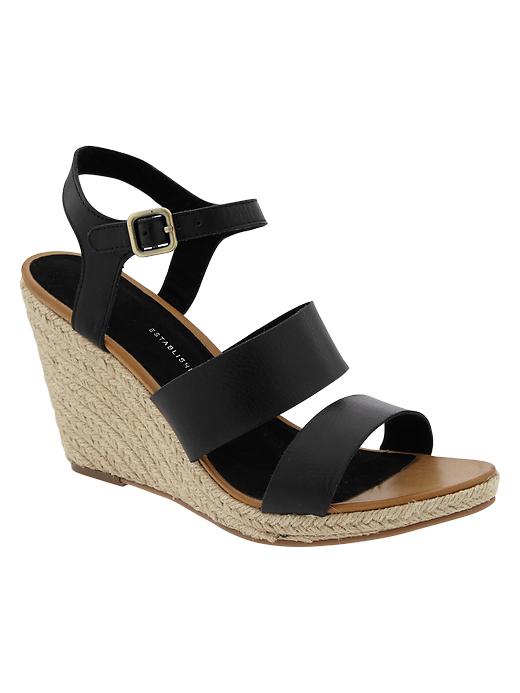1 of 8 showing, with the color true black of product Espadrille wedge sandals
