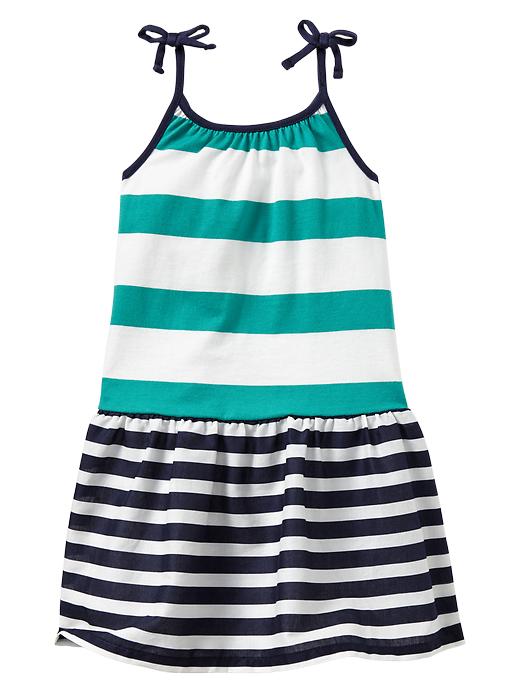 1 of 8 showing, with the color green of product Mix-stripe tie dress