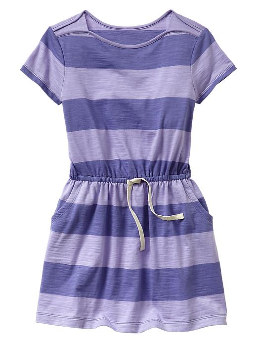 View large product image 1 of 1. Stripe drawstring T-shirt dress