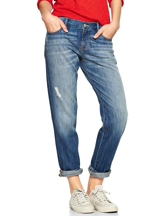 View large product image 1 of 2. 1969 destructed sexy boyfriend jeans