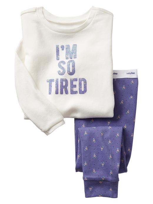 1 of 8 showing, with the color off white of product Glitter tired sleep set