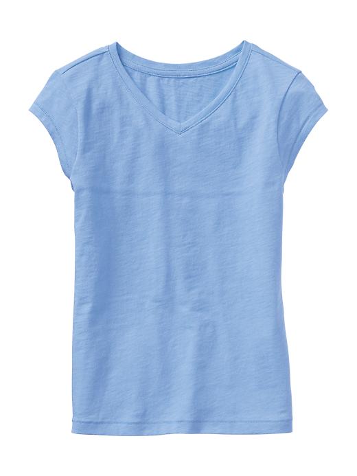 1 of 8 showing, with the color simply blue of product Slub V-neck tee
