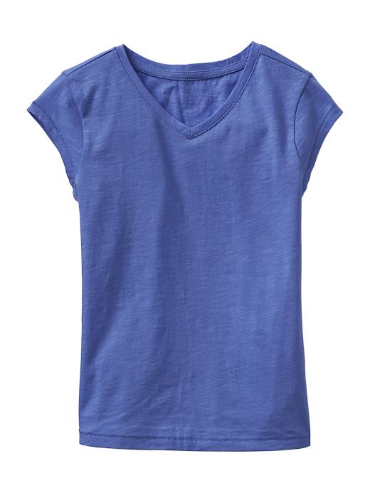 1 of 8 showing, with the color blue lagoon of product Slub V-neck tee