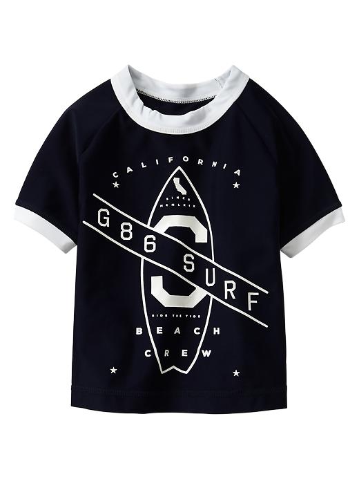 1 of 8 showing, with the color dark night of product Graphic ringer rashguard