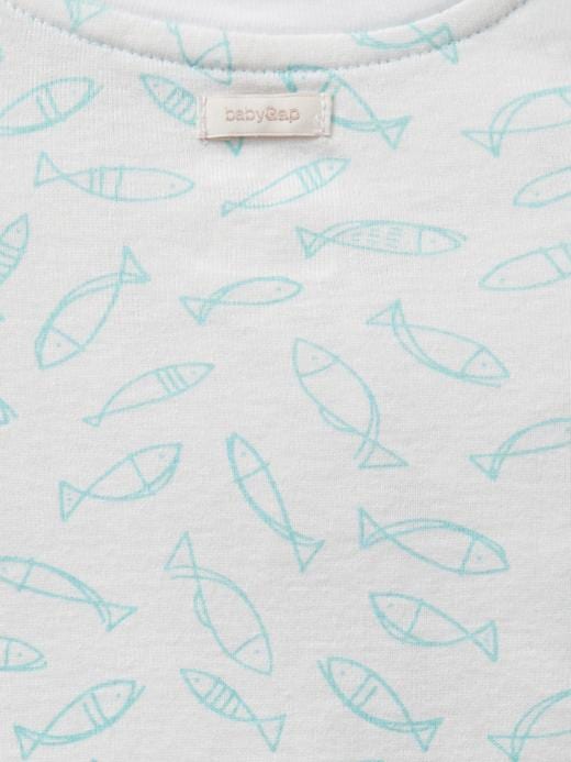 2 of 8 showing, with the color off white of product Fishy footed one-piece