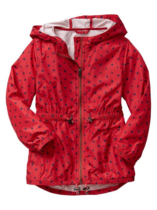 1 of 8 showing, with the color strawberry field of product Starry hi-lo windbreaker