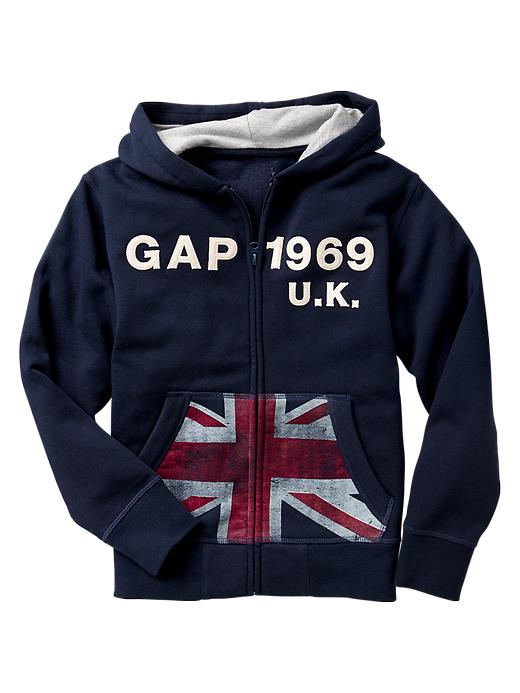 1 of 8 showing, with the color blue galaxy of product Logo flag zip hoodie