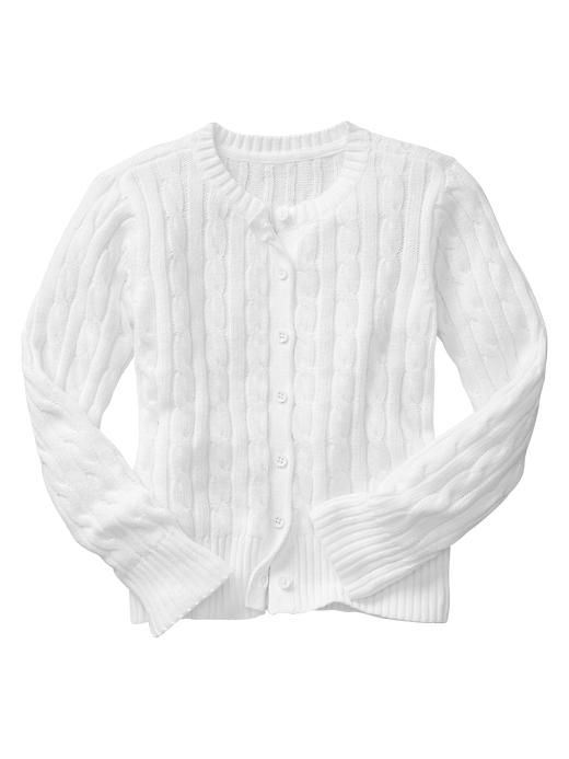 1 of 8 showing, with the color white of product Cable knit cardigan
