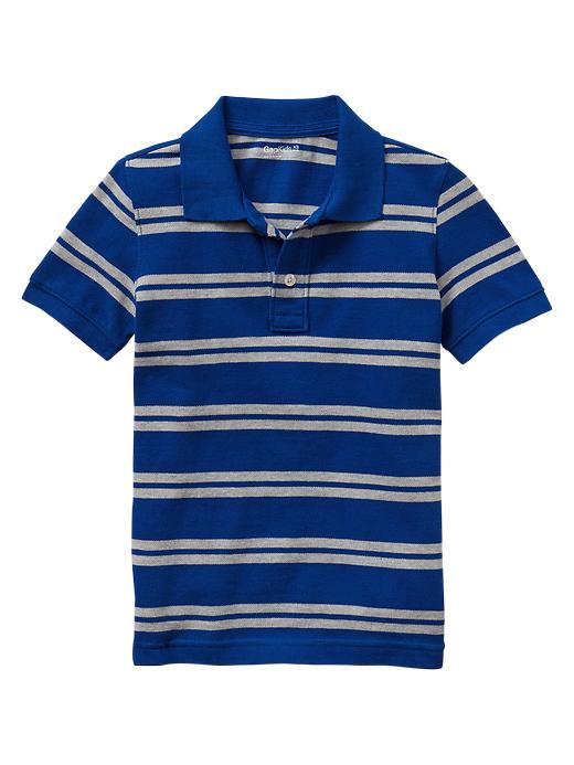 1 of 8 showing, with the color brilliant blue of product Stripe pique polo