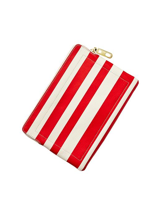 1 of 8 showing, with the color holly berry of product Printed leather clutch