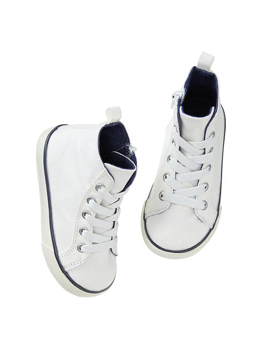 1 of 8 showing, with the color milk of product Hi-top zip sneakers