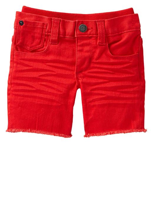 1 of 8 showing, with the color holly berry of product Pull-on denim shorts