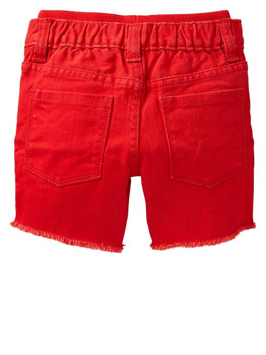 2 of 8 showing, with the color holly berry of product Pull-on denim shorts