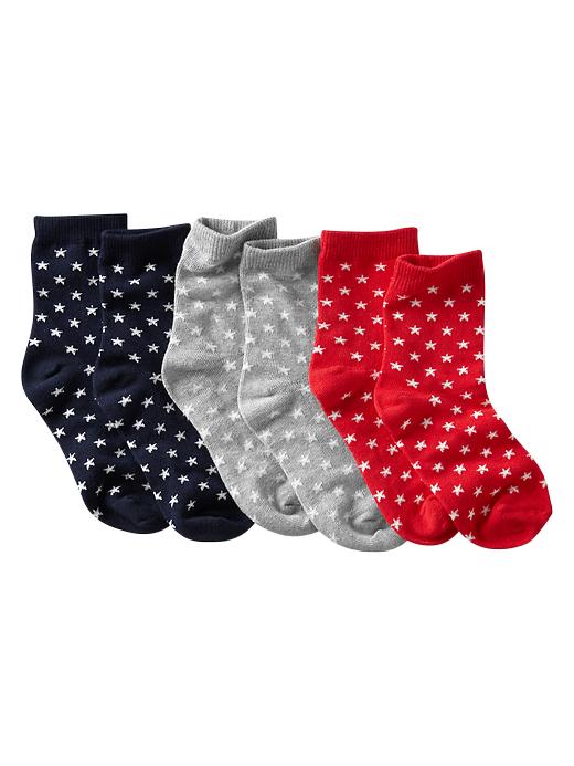 1 of 8 showing, with the color blue galaxy of product Starry crew socks (3-pack)