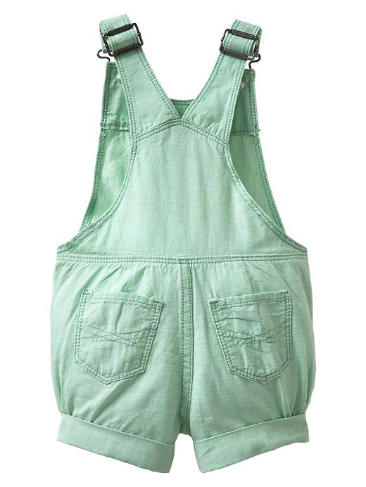 2 of 8 showing, with the color bright seafoam of product Chambray shortalls
