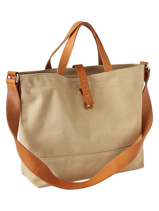 1 of 8 showing, with the color new british khaki of product Structured canvas tote