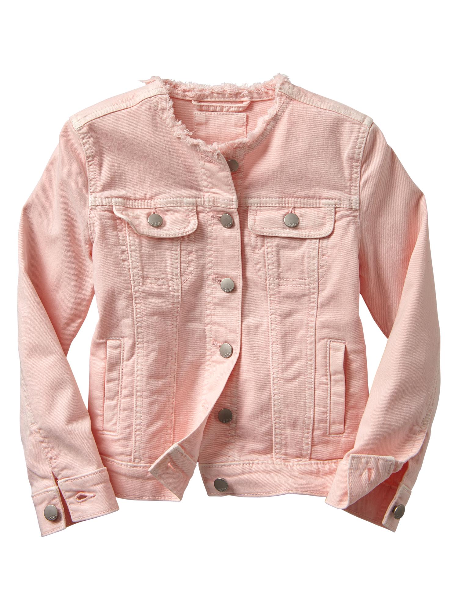 Gap collarless on sale denim jacket