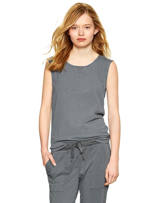 1 of 8 showing, with the color mercury grey of product Reverse jersey sleeveless tank