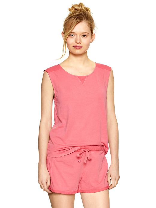 1 of 8 showing, with the color pink kiss of product Reverse jersey sleeveless tank