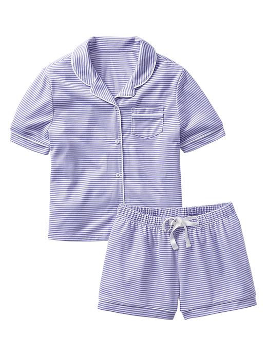 1 of 8 showing, with the color warm violet of product Printed classic PJ short set