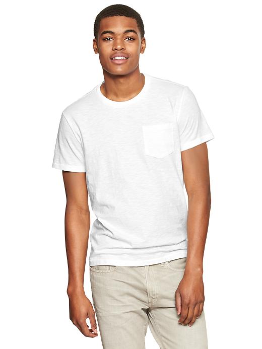 1 of 8 showing, with the color white of product Lived-in pocket t-shirt