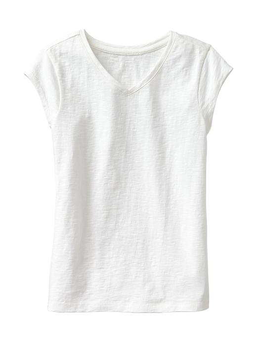 1 of 8 showing, with the color off white of product Slub V-neck tee