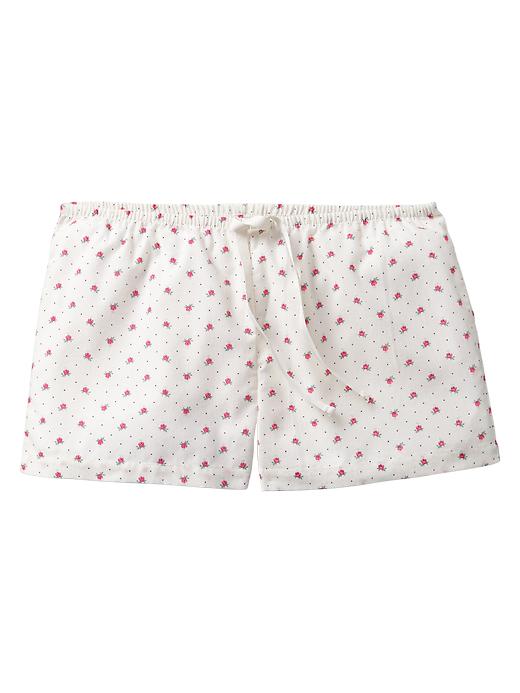 1 of 8 showing, with the color antique white of product Printed PJ shorts