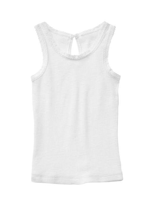 1 of 8 showing, with the color white of product Crochet-trim ribbed tank