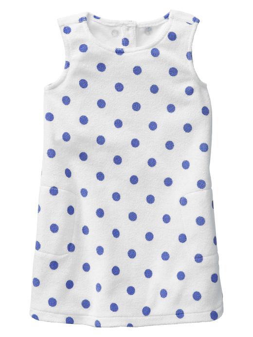 1 of 8 showing, with the color blue lagoon of product Dot terry pocket dress