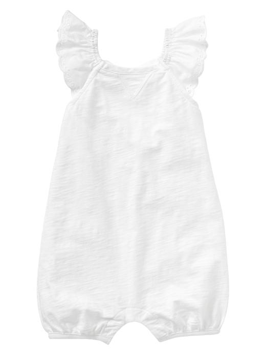 1 of 8 showing, with the color white of product Eyelet flutter one-piece