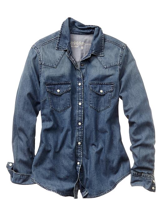 View large product image 2 of 3. 1969 western denim shirt