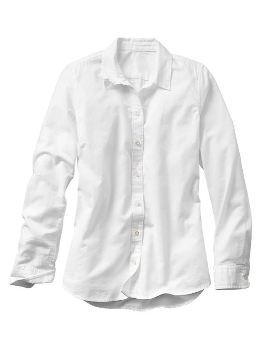 View large product image 2 of 2. Fitted boyfriend oxford shirt