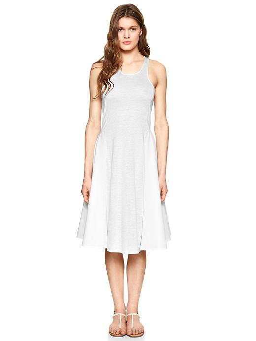 1 of 8 showing, with the color heather gray of product Mix-fabric racer dress