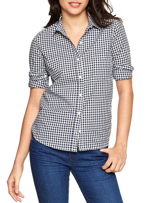 Image number 3 showing, Fitted boyfriend gingham shirt