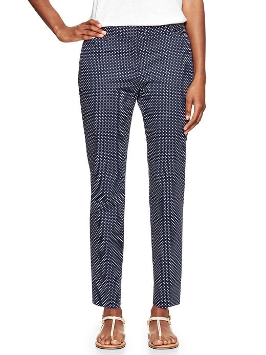 1 of 8 showing, with the color polka dot of product Slim cropped print pants