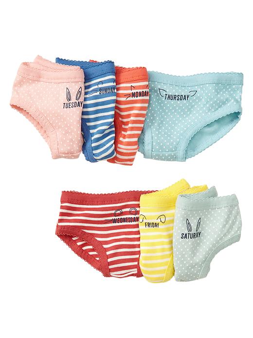 1 of 8 showing, with the color multi of product Printed animal days-of-the week underwear (7-pack)