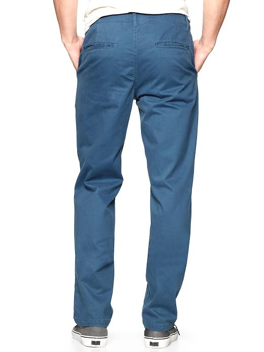 2 of 8 showing, with the color turquoise sky of product Lived-in slim khaki
