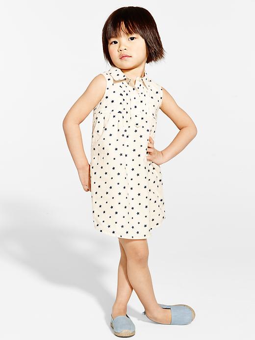 2 of 8 showing, with the color french vanilla of product Starry pintuck shirtdress