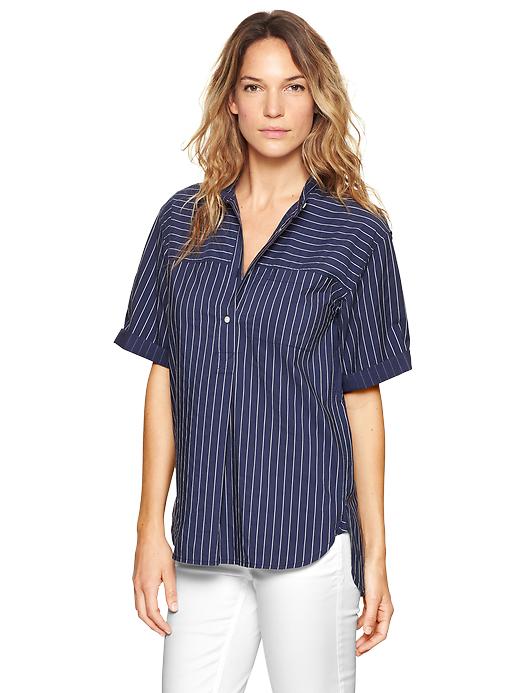 1 of 8 showing, with the color blue stripe of product Stripe dobby cuff henley