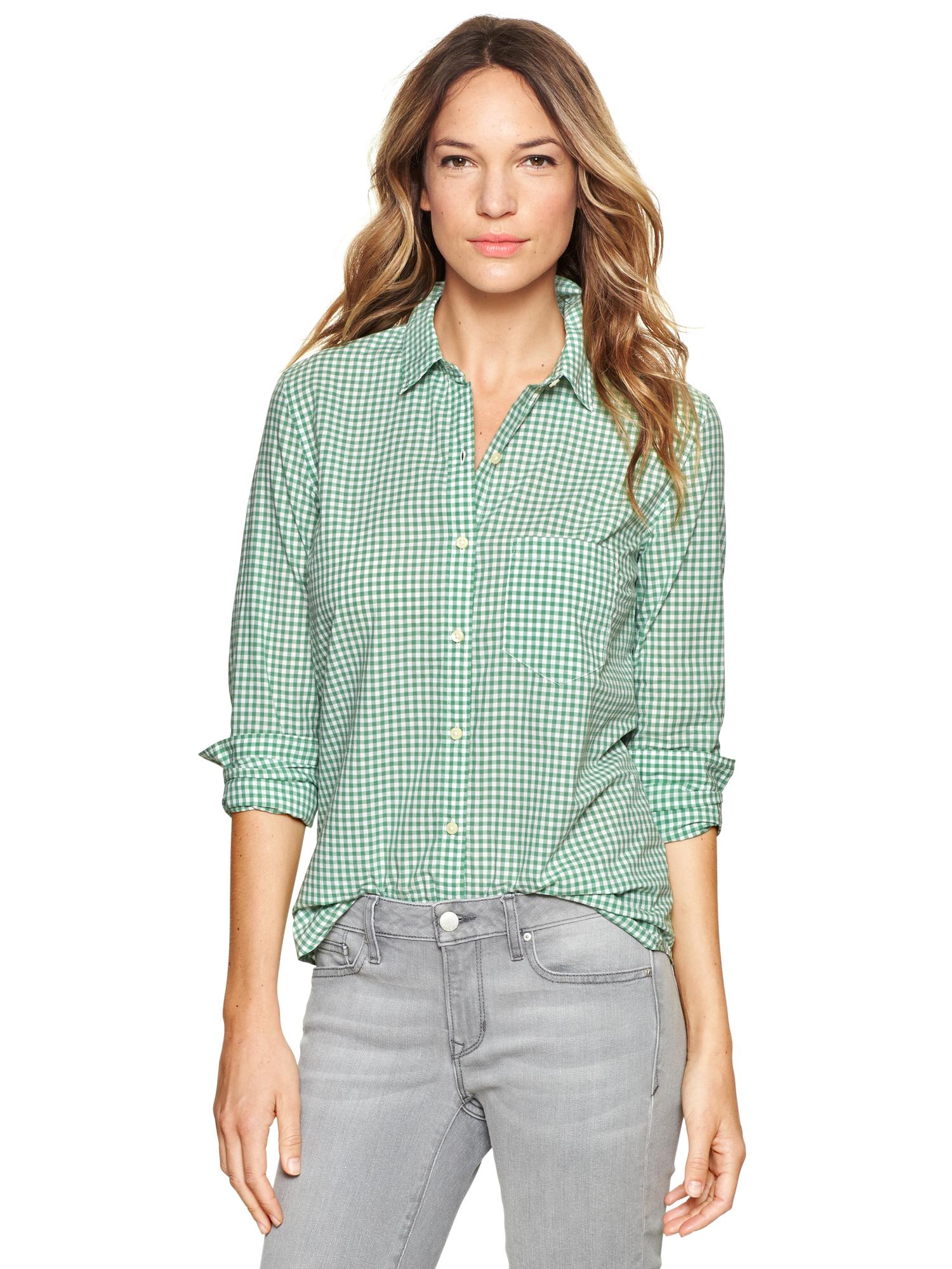 Fitted boyfriend gingham shirt Gap