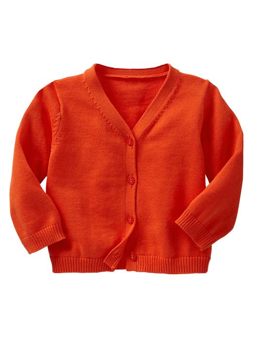 1 of 8 showing, with the color new dark orange of product V-neck cardigan