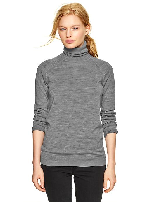 1 of 8 showing, with the color charcoal of product Merino turtleneck sweater