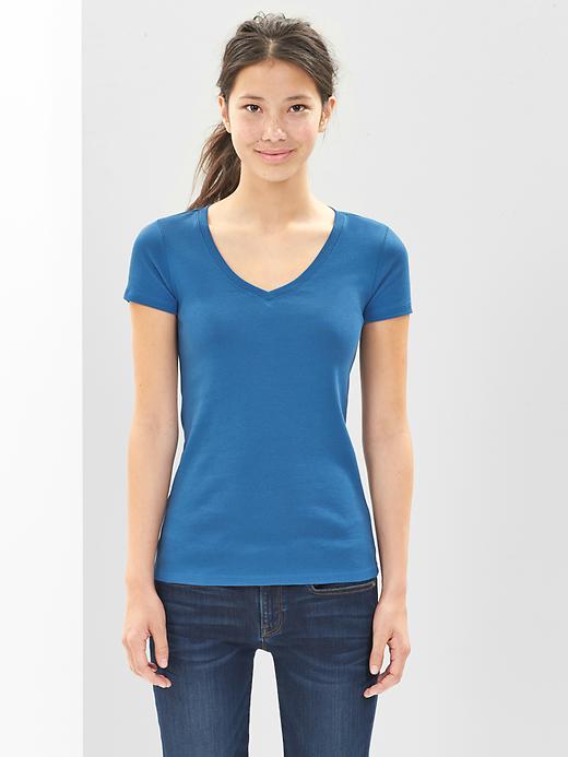 1 of 8 showing, with the color mascot blue of product Favorite short-sleeve V-neck tee
