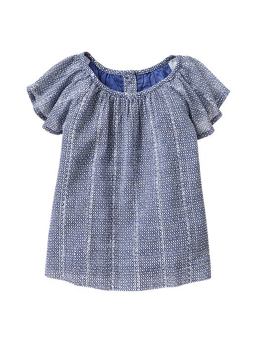 1 of 8 showing, with the color docksider blue of product Printed flutter top