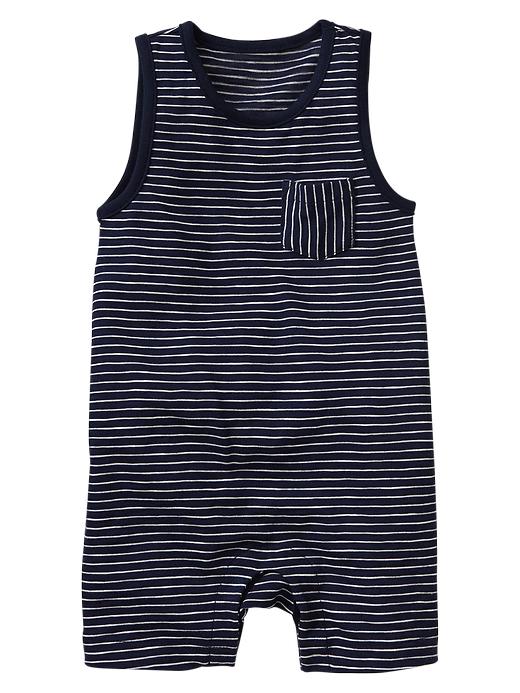 1 of 8 showing, with the color dark night of product Stripe pocket one-piece